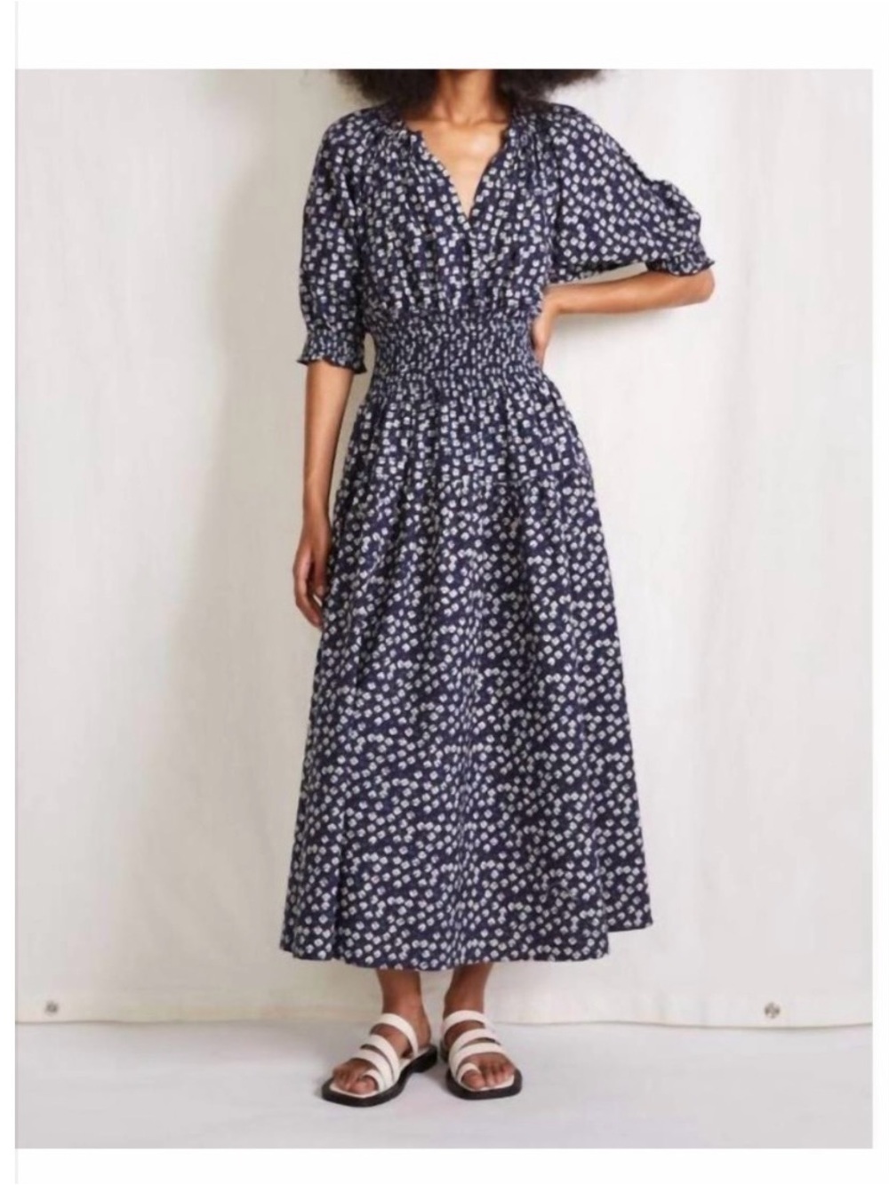 Apiece Apart Brijitte Dress floral blue